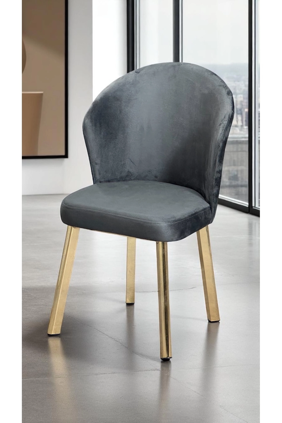 2 Adet Midye Sandalye Mutfak Cafe Restaurant Proje Metal Lüks Sandalye-1