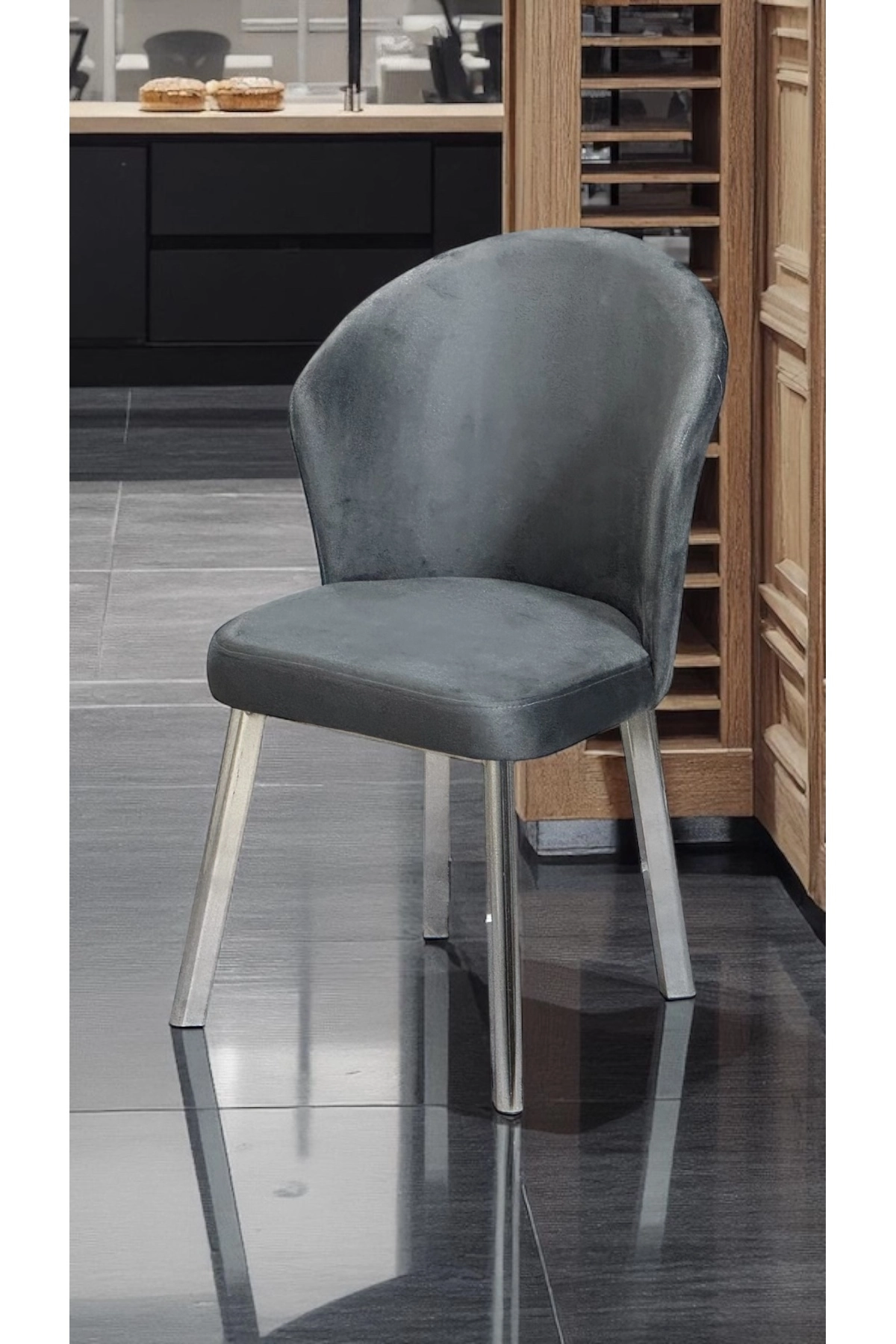 4 Adet Mutfak Cafe Restaurant Proje Metal Lüks Sandalye-1