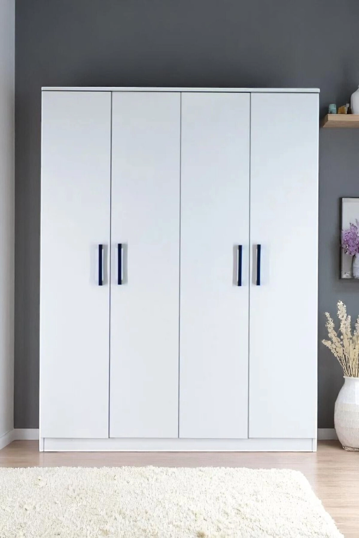 4 Kapılı Beyaz Gardırop Dolap T-900 120 X 174 X 45-2