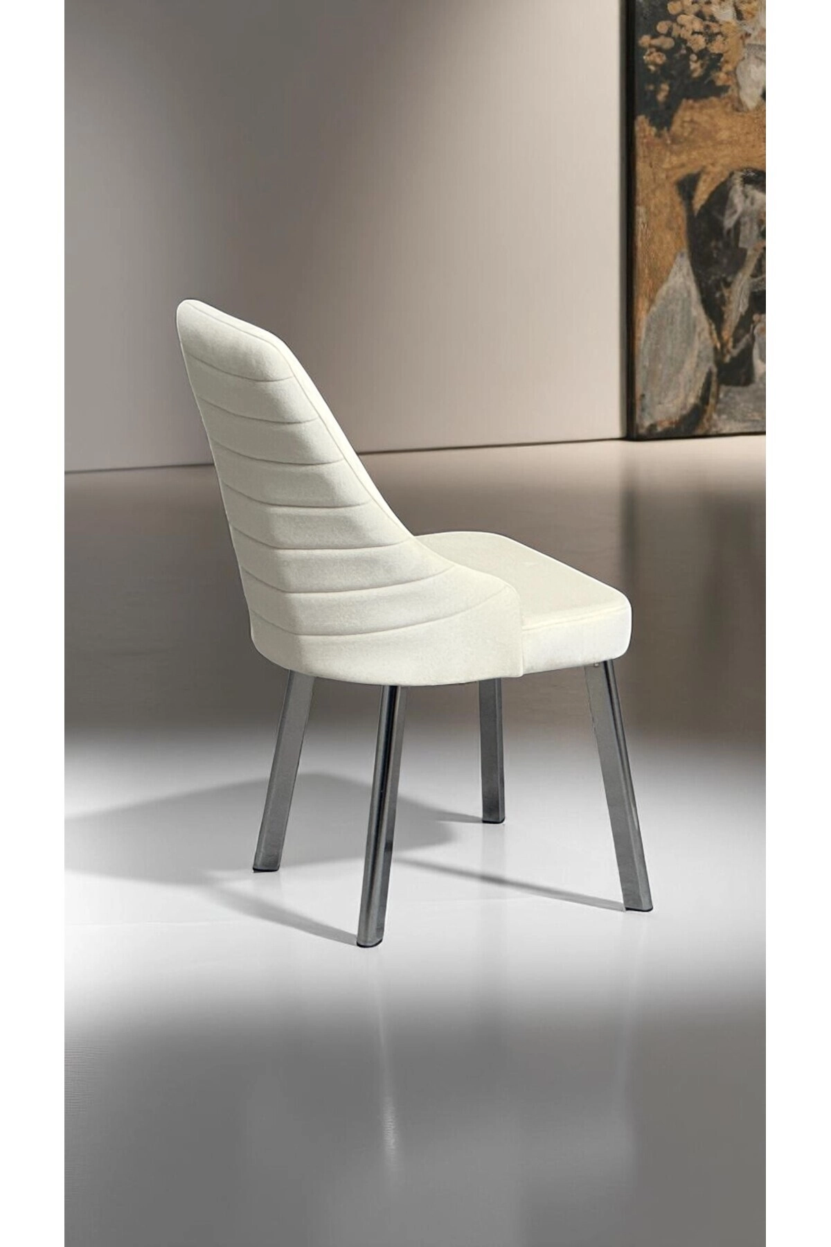 6 Adet Erciyes Sandalye Mutfak Cafe Restaurant Proje Metal Lüks Sandalye-3