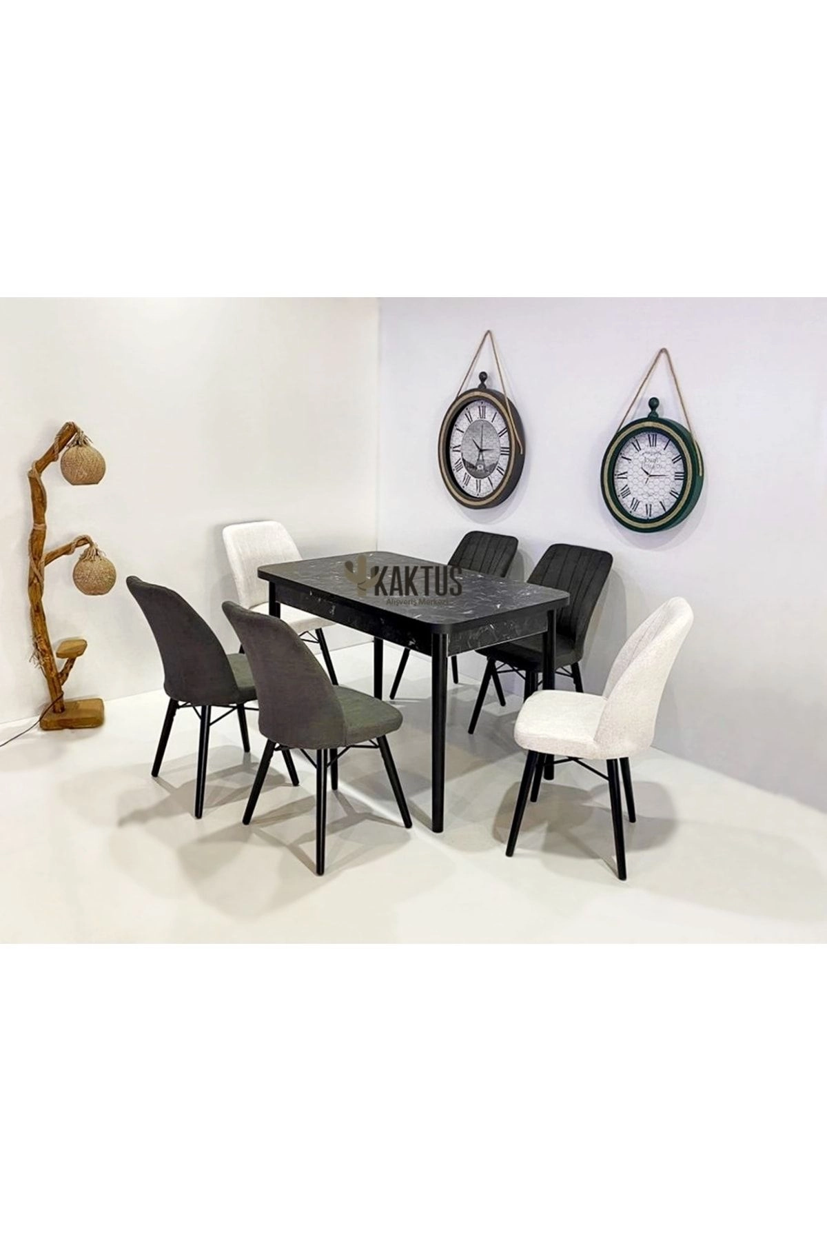 6 Kişilik Açılır Masa Sandalye Takımı Mutfak Masası Takımı Salon Masası Yemek Masası Masa Takımı-0