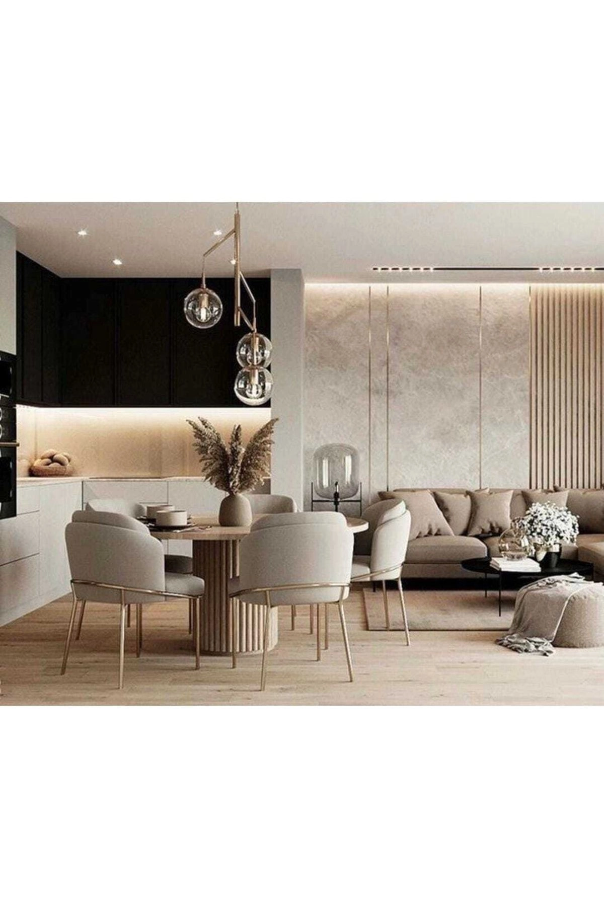 6'lı Gold Mutfak Sandalyesi Salon Sandalyesi Yemek Odası Sandalyesi 6 Adet Sandalye Baby Face-1