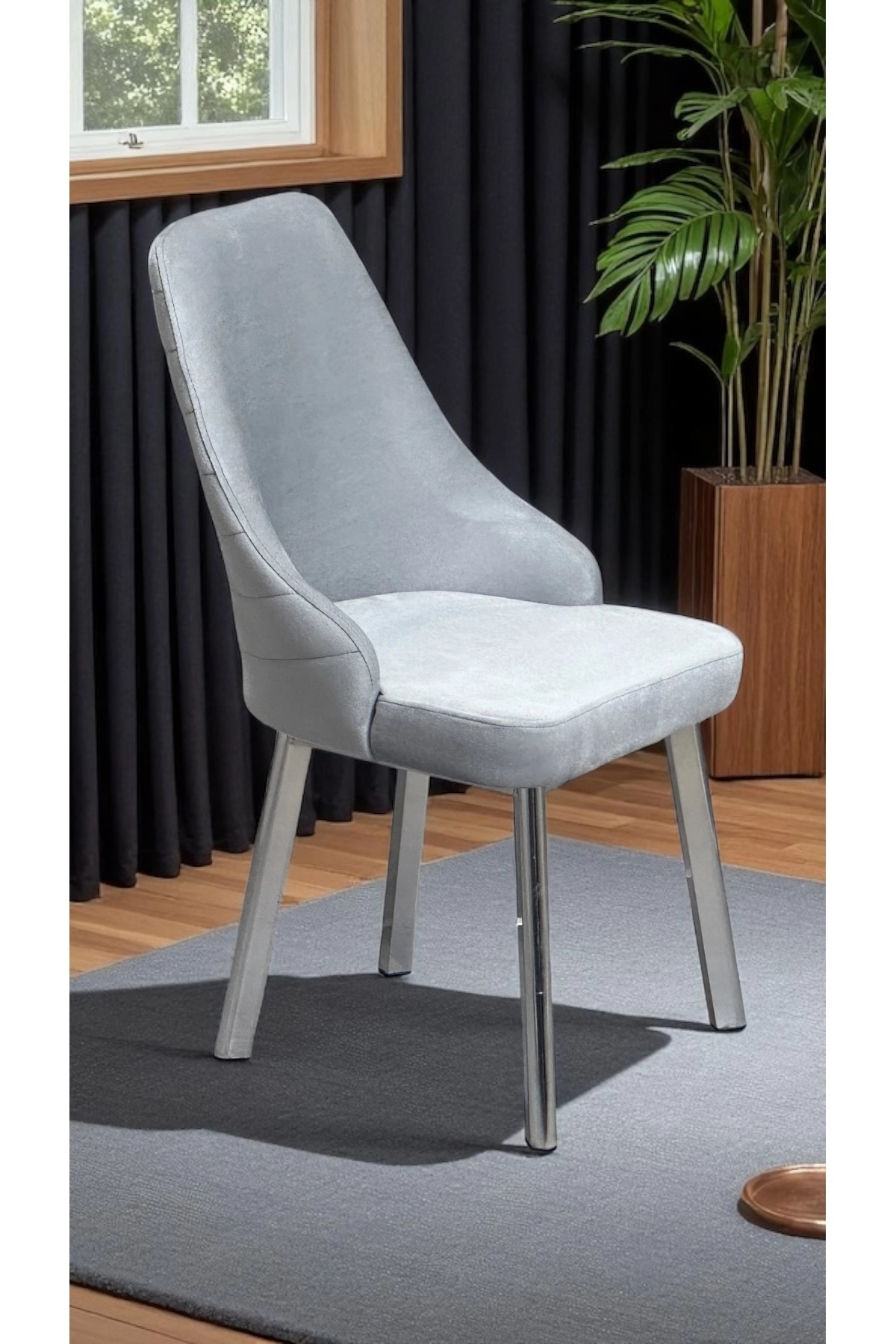 8 Adet Erciyes Sandalye Mutfak Cafe Restaurant Proje Metal Lüks Sandalye-2