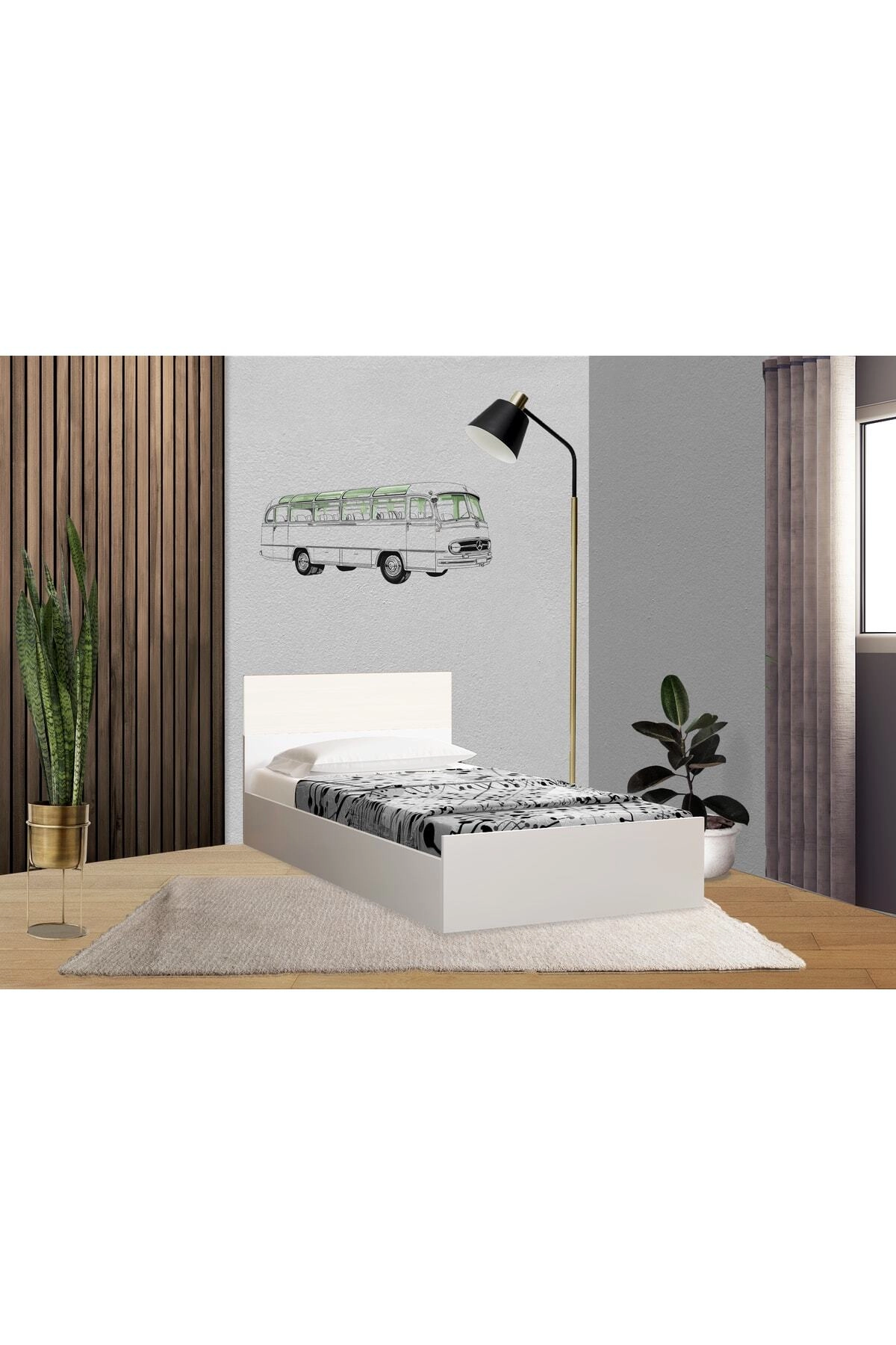 90 X 190 Yatak Uyumlu | Tek Kişilik Karyola | Yataksız | Beyaz Başlıklı-1
