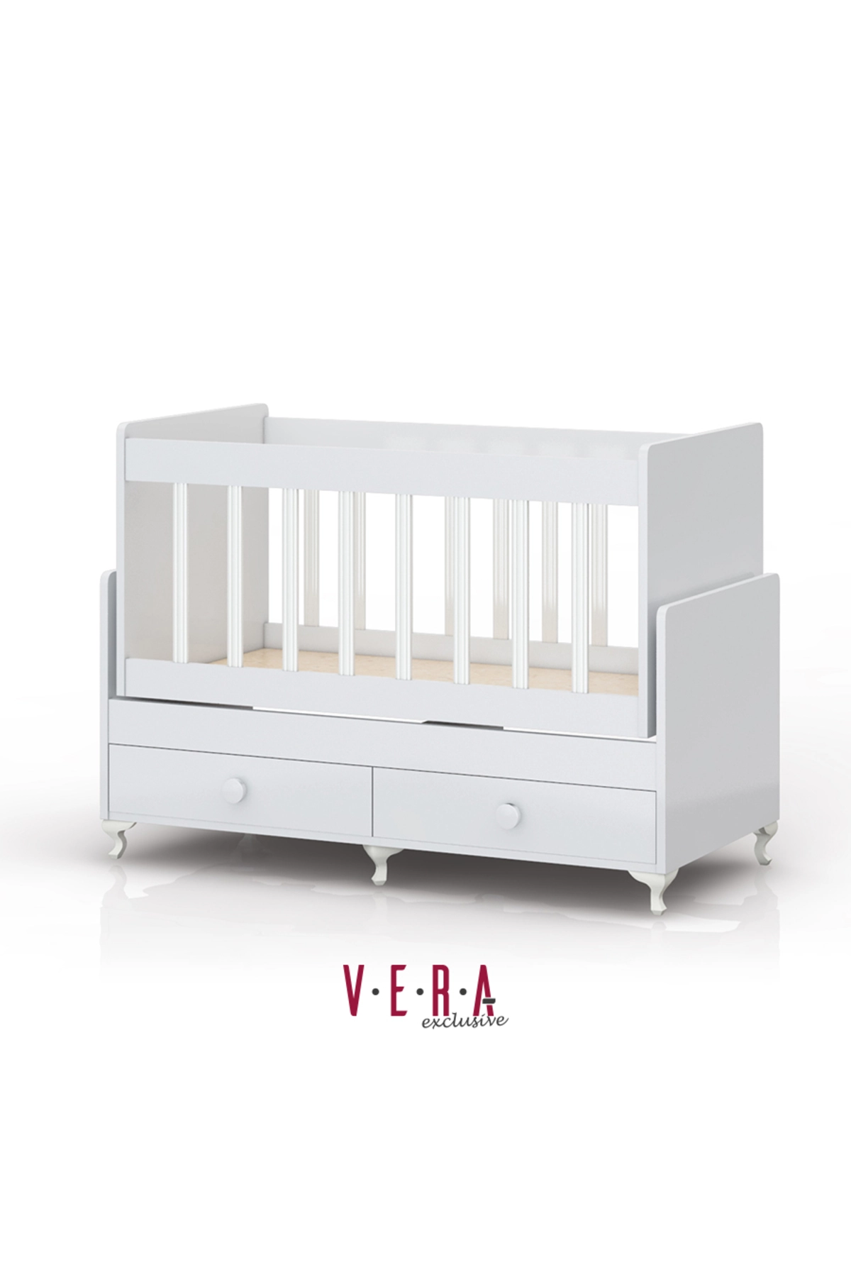 Anne Yanı Sallanır Bebek Beşiği, Sarı Uyku Setli, Yataklı, Çekmeceli 60 x 120-1