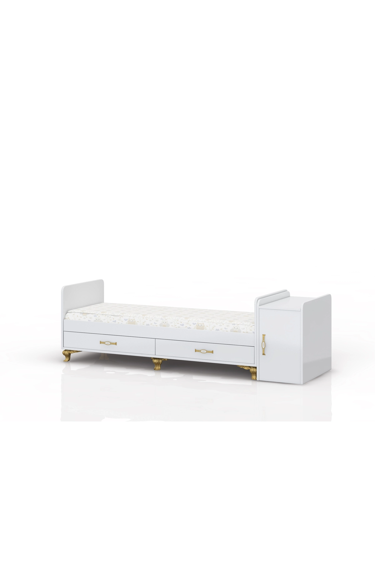 Anne Yanı, Sallanır, Büyüyen Bebek Beşiği, Mavi Uyku Setli Kapaklı, Çekmeceli 60 x 120-3