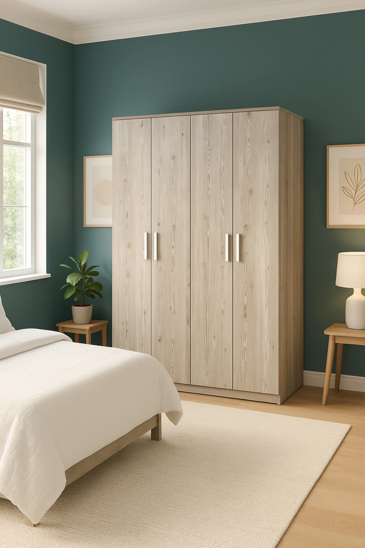 Çekmeceli Sallanır Anne Yanı Bebek Odası Takımı Beşik 50 x 100 Gardırop 120 X 174 X 45-3