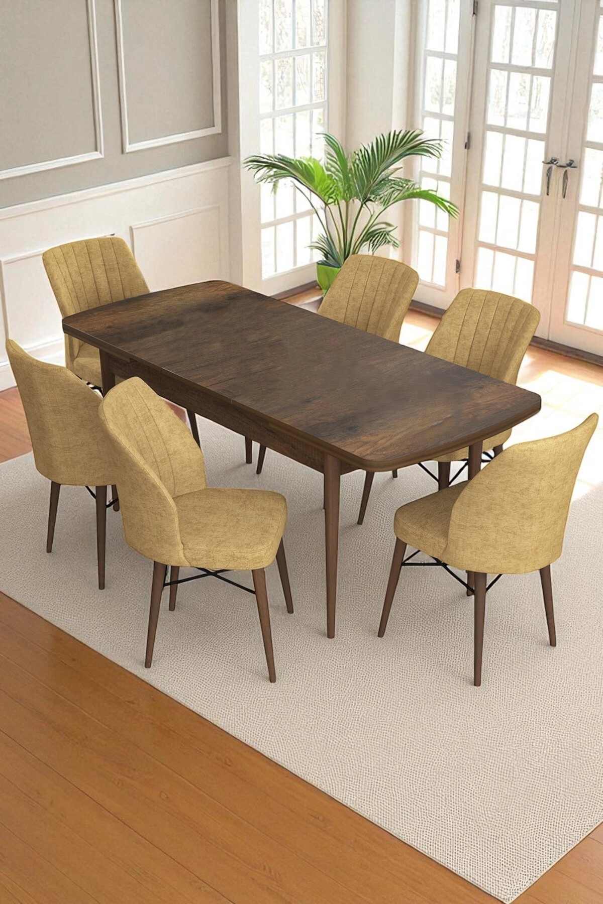 Flexa Comfort Serisi 6 Adet Flex Sandalye Mutfak Masası Takımı-0