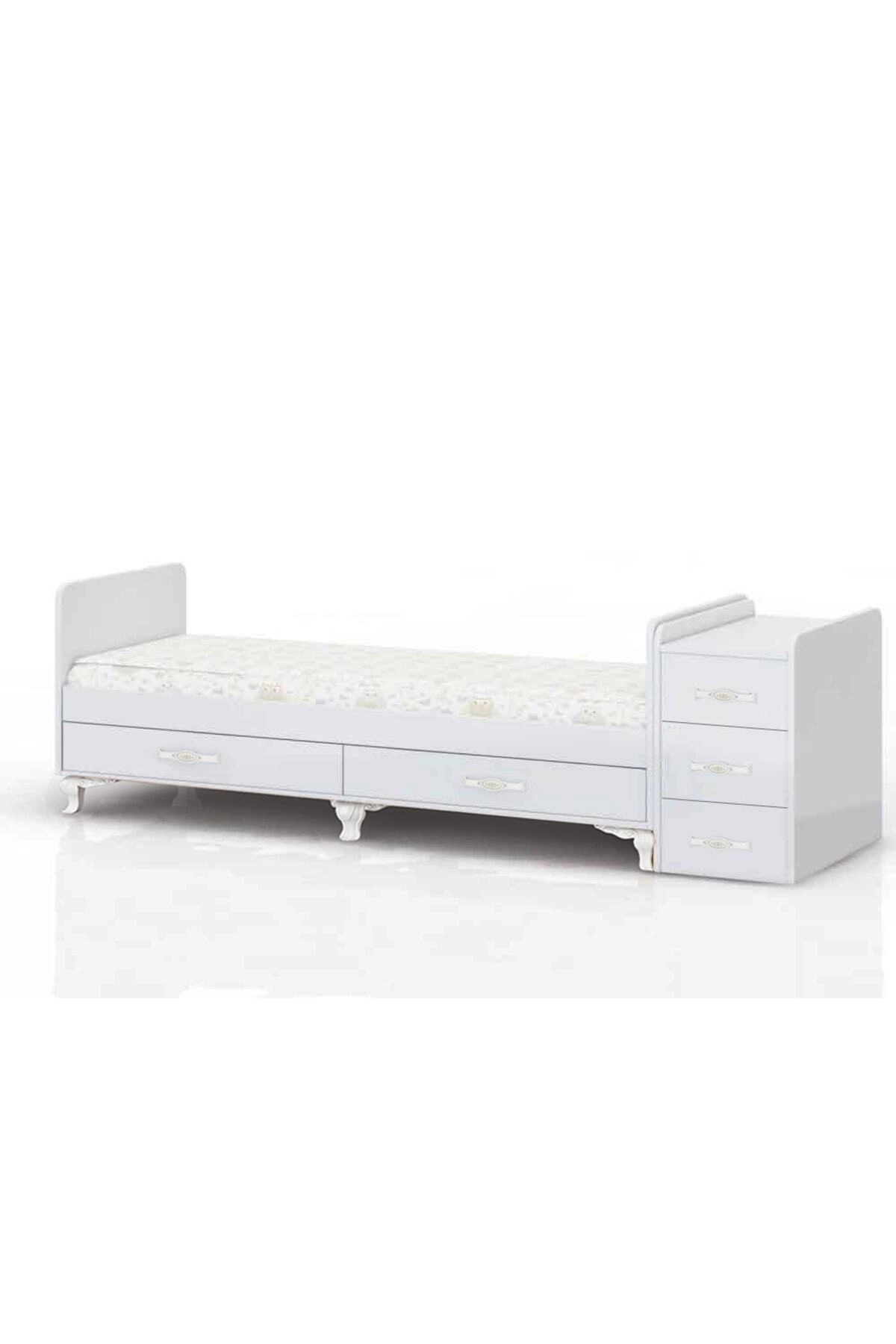 Mdf Korkuluklu, Anne Yanı, Çekmeceli, Büyüyen, Karyola Olabilen, Sallanır Beşik 60 X 120-2