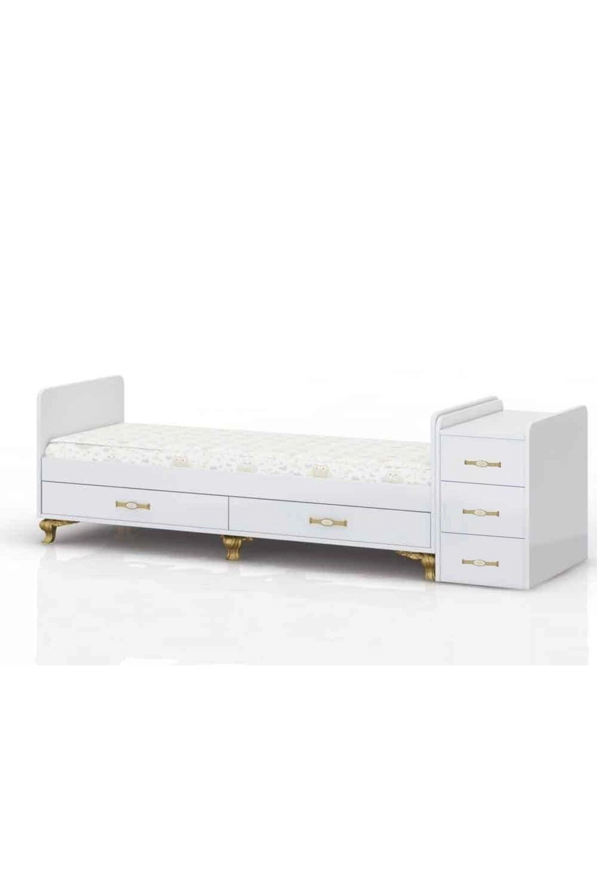 Mdf Korkuluklu, Anne Yanı, Çekmeceli, Büyüyen, Karyola Olabilen, Sallanır Beşik 60 X 120-1