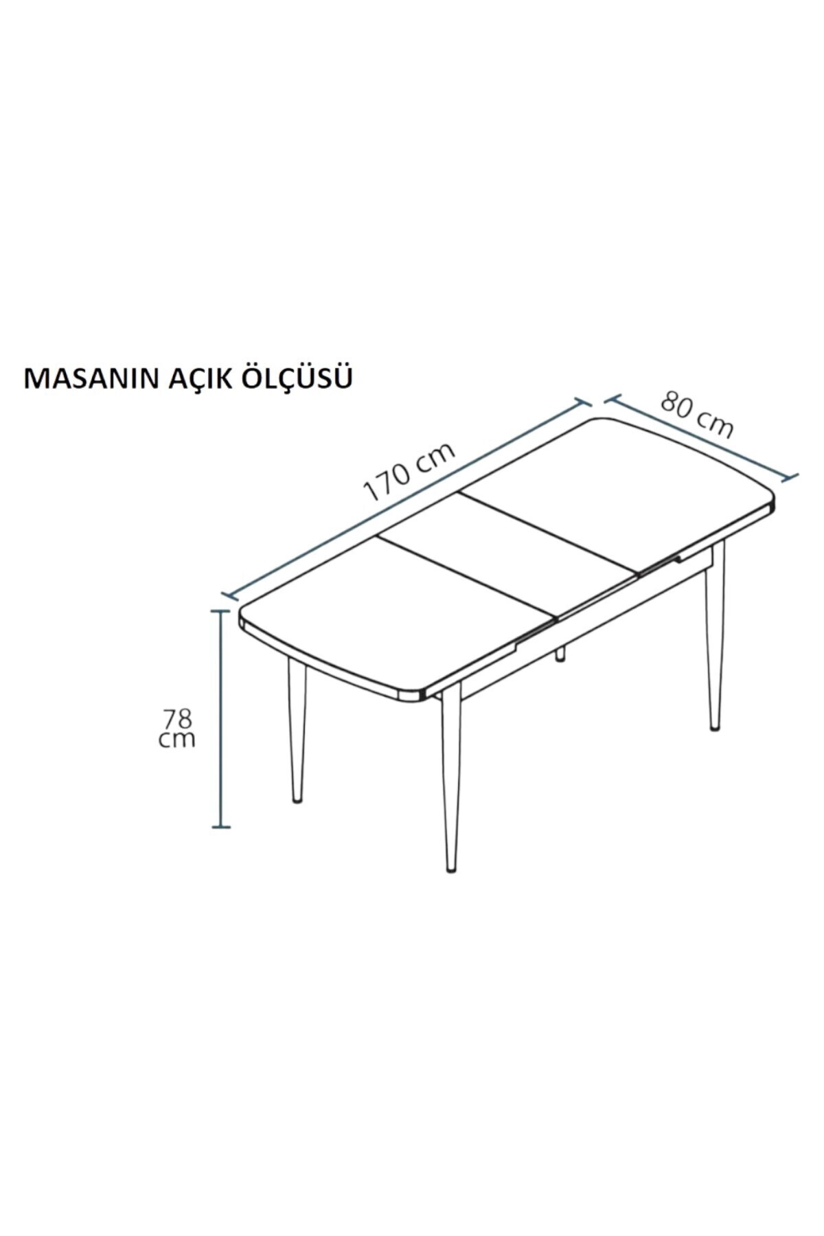 Monera Beyaz 80 x 132 Açılabilen MDF Masa Metal Ayaklı Mutfak Masası Takımı 4 Lacivert Sandalye-4