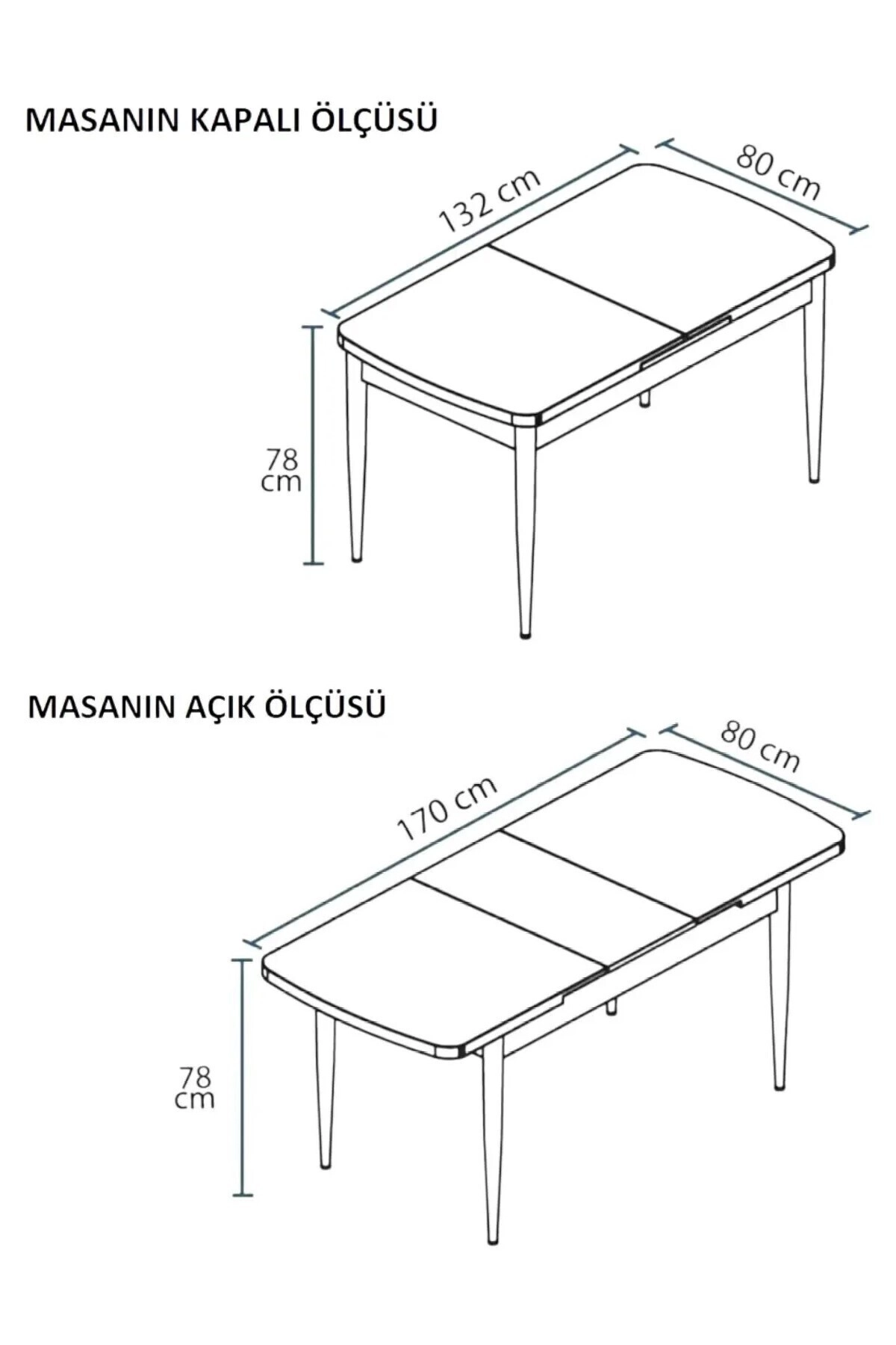 Mutfak Masası Takımı | 4 Kişilik Açılır Masa Sandalye Takımı | Yemek Masası | Masa Takımı - Gri-4