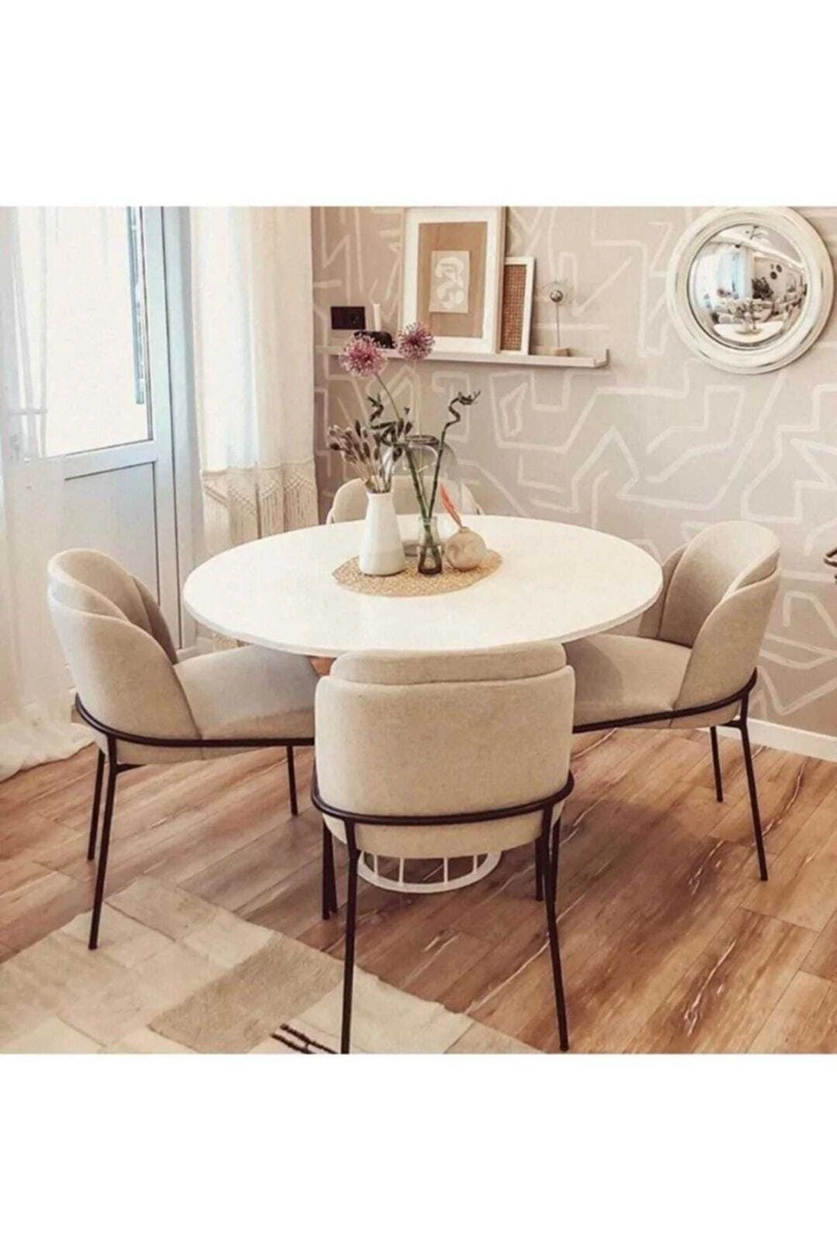 Mutfak Sandalyesi 4'lü Set Salon Sandalyesi Papel Sandalye Yemek Sandalye Lüks Sandalye Morena-1