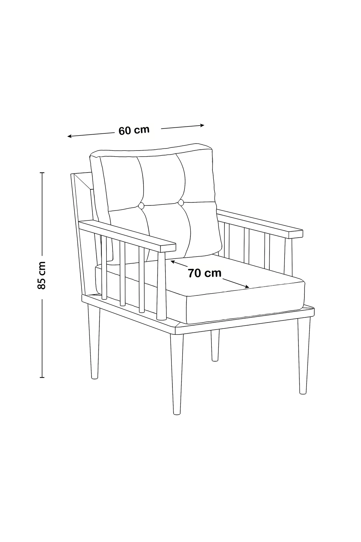 Preda Serisi Masif Fırınlanmış Gürgen Ahşap Bahçe Balkon Takımı 1+1+1+1+Bench+Masa-4