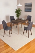 4 Kişilik Sabit Masa Sandalye Takımı 70x110 Cm Mutfak Masası Takımı Yemek Masası Masa Takımı-0