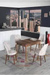 4 Kişilik Sabit Masa Sandalye Takımı 70x110 Cm Mutfak Masası Takımı Yemek Masası Masa Takımı