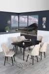 6 Kişilik Açılır Masa Sandalye Takımı Mutfak Masası Takımı Yemek Masası Salon Masası