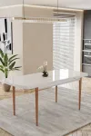 80x170 Mdf Açılır Mutfak Masası - Beyaz