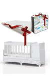 Karyola Olabilen Sallanır Bebek Beşiği Yataklı Sarı Uyku Setli Kapaklı ve Çekmeceli 60 X 120