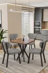 Mutfak Masası Takımı | 4 Kişilik Açılır Masa Sandalye Takımı | Balkon Masası | Cafe masa takımı-70x70