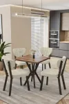 Mutfak Masası Takımı | 4 Kişilik Açılır Masa Sandalye Takımı | Balkon Masası | Cafe masa takımı-70x70