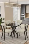 Mutfak Masası Takımı | 4 Kişilik Açılır Masa Sandalye Takımı | Balkon Masası | Cafe masa takımı-70x70