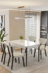 Mutfak Masası Takımı | 4 Kişilik Açılır Masa Sandalye Takımı | Salon Masası | Yemek Masası-Elma Takım