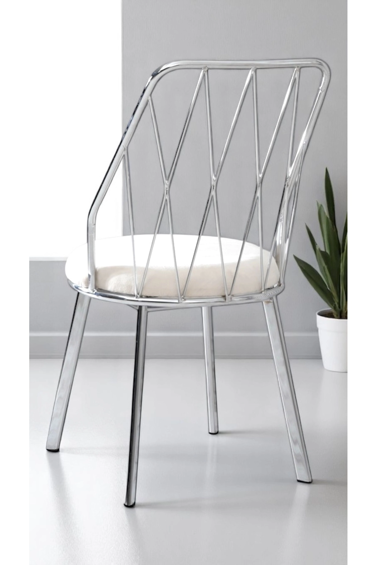 Yıldız Demir-metal Tel Sandalye Cafe Restoran Vs Babyface Kumaşlı-1