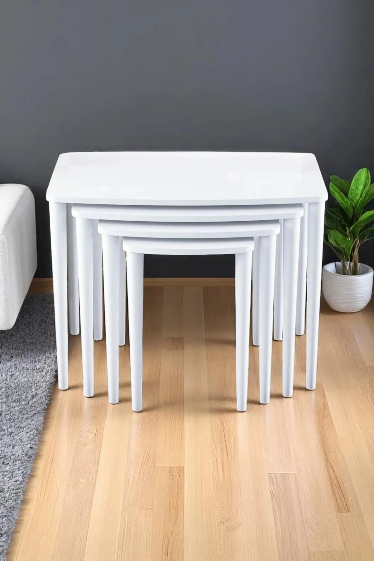 Zerra Mdf Lake Boyalı 1.sınıf 4lü Zigon Sehpa Takımı-1