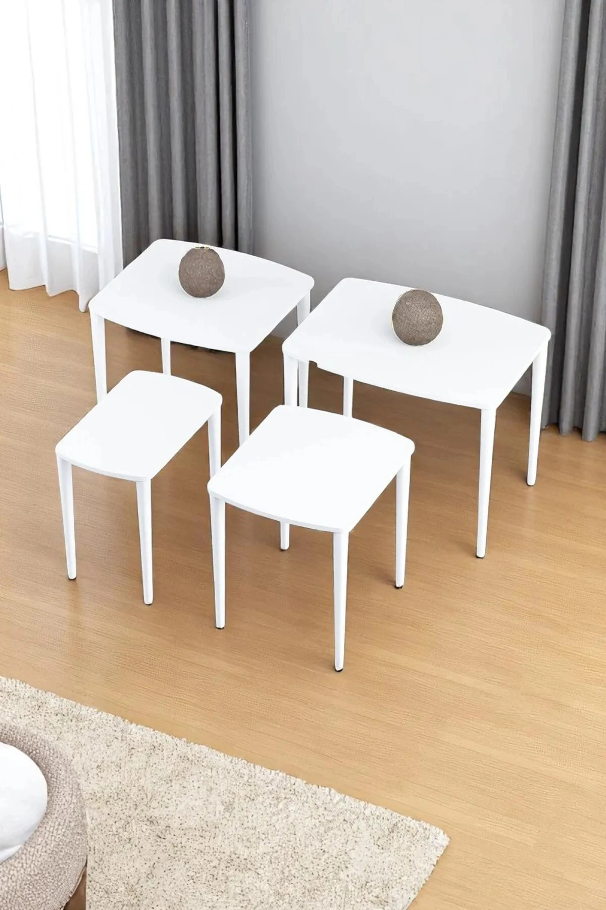 Zerra Mdf Lake Boyalı 1.sınıf 4lü Zigon Sehpa Takımı-2